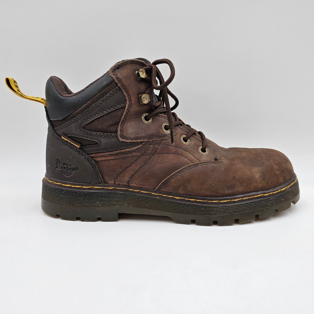 Dr. Martens Industrial Steel Toe Waterproof Work Boots Brown Leather Mens 12